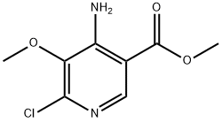 3-Pyridinecarboxylic acid, 4-amino-6-chloro-5-methoxy-, methyl ester,2883581-33-5,结构式