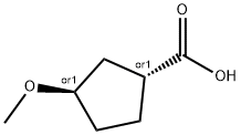 rel-(1R,3R)-3-Methoxycyclopentanecarboxylic acid Structure