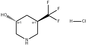 3-Piperidinol, 5-(trifluoromethyl)-, hydrochloride (1:1), (3R,5R)-rel- Struktur