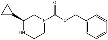 Phenylmethyl (3S)-3-cyclopropyl-1-piperazinecarboxylate,2885995-38-8,结构式