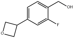 Benzenemethanol, 2-fluoro-4-(3-oxetanyl)- Structure