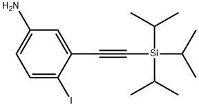 Benzenamine, 4-iodo-3-[2-[tris(1-methylethyl)silyl]ethynyl]- 化学構造式
