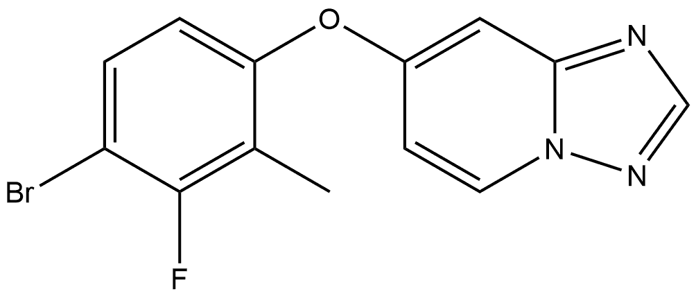 7-(4-Bromo-3-fluoro-2-methylphenoxy)-[1,2,4]triazolo[1,5-a]pyridine 化学構造式