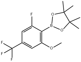 1,3,2-Dioxaborolane, 2-[2-fluoro-6-methoxy-4-(trifluoromethyl)phenyl]-4,4,5,5-tetramethyl- Structure