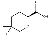 (S)-5,5-二氟四氢2H吡喃-2-羧酸,2890223-38-6,结构式