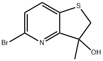 5-Bromo-2,3-dihydro-3-methylthieno[3,2-b]pyridin-3-ol 化学構造式