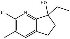 5H-Cyclopenta[b]pyridin-7-ol, 2-bromo-7-ethyl-6,7-dihydro-3-methyl- 化学構造式