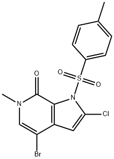 4-bromo-2-chloro-6-methyl-1-tosyl-1,6-dihydro-7H-pyrrolo[2,3-c]pyridin-7-one 结构式