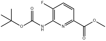 2-Pyridinecarboxylic acid, 6-[[(1,1-dimethylethoxy)carbonyl]amino]-5-fluoro-, methyl ester Struktur