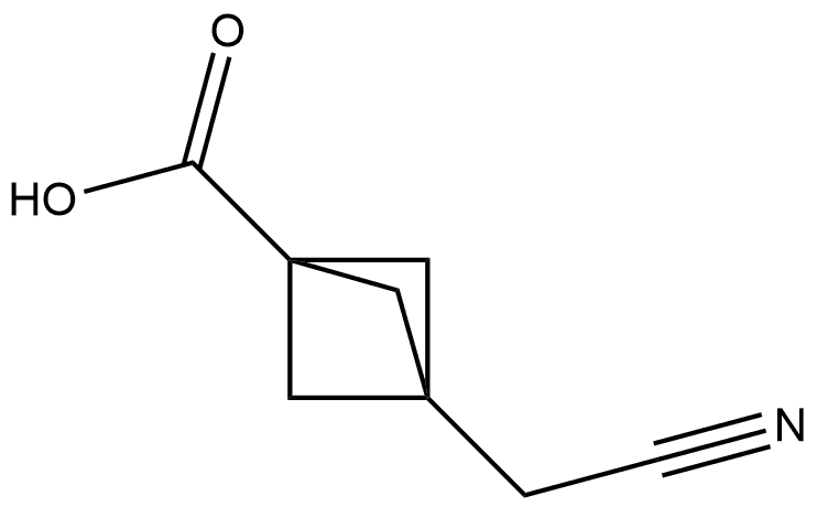 3-(cyanomethyl)bicyclo[1.1.1]pentane-1-carboxylic acid Struktur