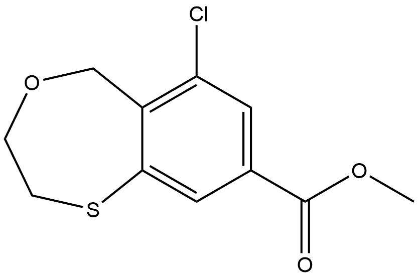 methyl 6-chloro-3,5-dihydro-2H-4,1-benzoxathiepine-8-carboxylate Struktur