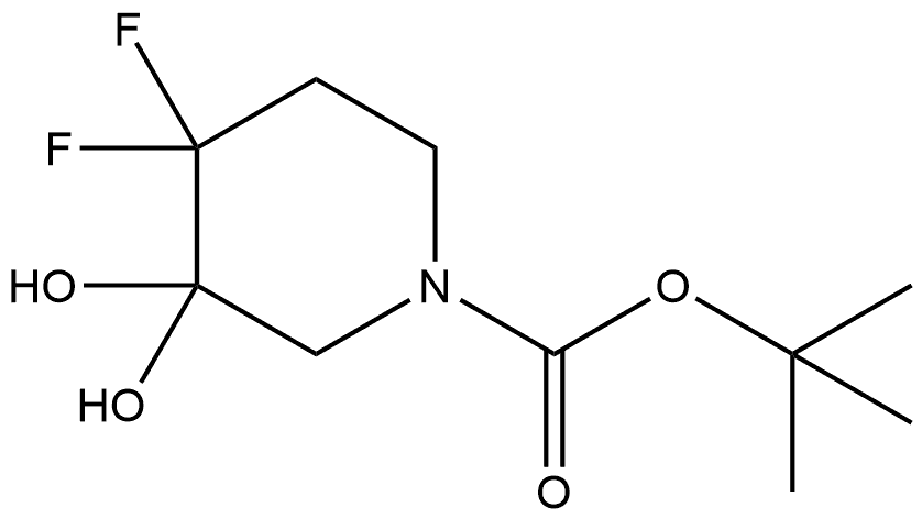 tert-butyl 4,4-difluoro-3,3-dihydroxypiperidine-1-carboxylate 结构式