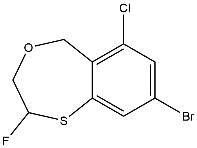 8-bromo-6-chloro-2-fluoro-3,5-dihydro-2H-4,1-benzoxathiepine 结构式