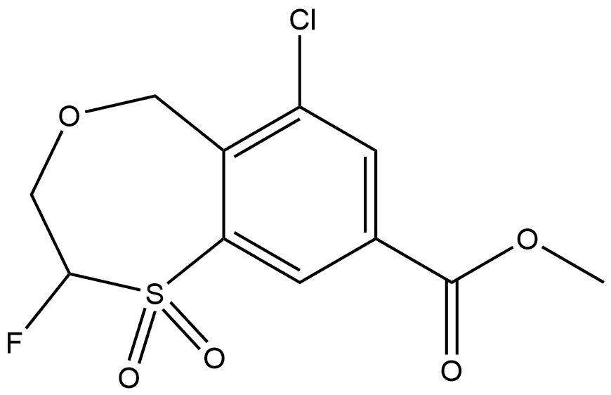 5H-4,1-Benzoxathiepin-8-carboxylic acid, 6-chloro-2-fluoro-2,3-dihydro-, methyl ester, 1,1-dioxide Structure