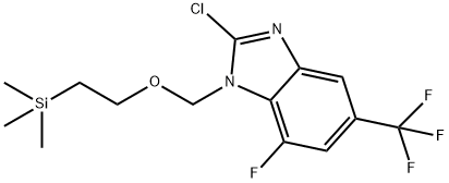 1H-Benzimidazole, 2-chloro-7-fluoro-5-(trifluoromethyl)-1-[[2-(trimethylsilyl)ethoxy]methyl]- Struktur