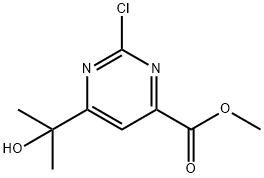 4-Pyrimidinecarboxylic acid, 2-chloro-6-(1-hydroxy-1-methylethyl)-, methyl ester Structure