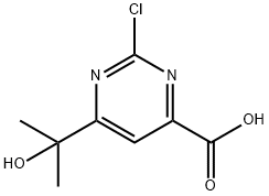 4-Pyrimidinecarboxylic acid, 2-chloro-6-(1-hydroxy-1-methylethyl)- Structure