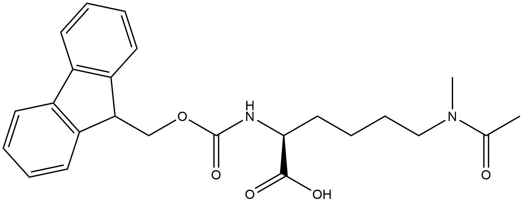 L-Lysine, N6-acetyl-N2-[(9H-fluoren-9-ylmethoxy)carbonyl]-N6-methyl- Struktur