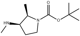 1-Pyrrolidinecarboxylic acid, 2-methyl-3-(methylamino)-, 1,1-dimethylethyl ester, (2R,3R)-,2892621-50-8,结构式