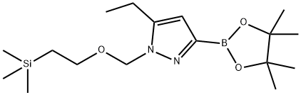 5-Ethyl-3-(4,4,5,5-tetramethyl-1,3,2-dioxaborolan-2-yl)-1-((2-(trimethylsilyl)ethoxy)methyl)-1H-pyrazole Structure