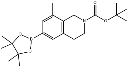8-甲基-6-(4,4,5,5-四甲基-1,3,2-二氧硼杂环戊烷-2-基)-3,4-二氢异喹啉-2(1H)-羧酸叔丁酯,2893885-39-5,结构式