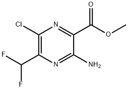 Methyl 3-amino-6-chloro-5-(difluoromethyl)pyrazine-2-carboxylate Structure