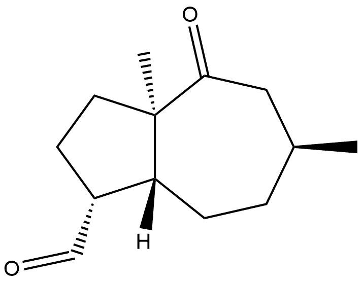 1-Azulenecarboxaldehyde, decahydro-3a,6-dimethyl-4-oxo-, (1R,3aR,6S,8aR)-rel- Struktur