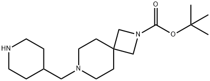 2,7-Diazaspiro[3.5]nonane-2-carboxylic acid, 7-(4-piperidinylmethyl)-, 1,1-dimethylethyl ester Structure