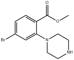 Benzoic acid, 4-bromo-2-(1-piperazinyl)-, methyl ester Structure