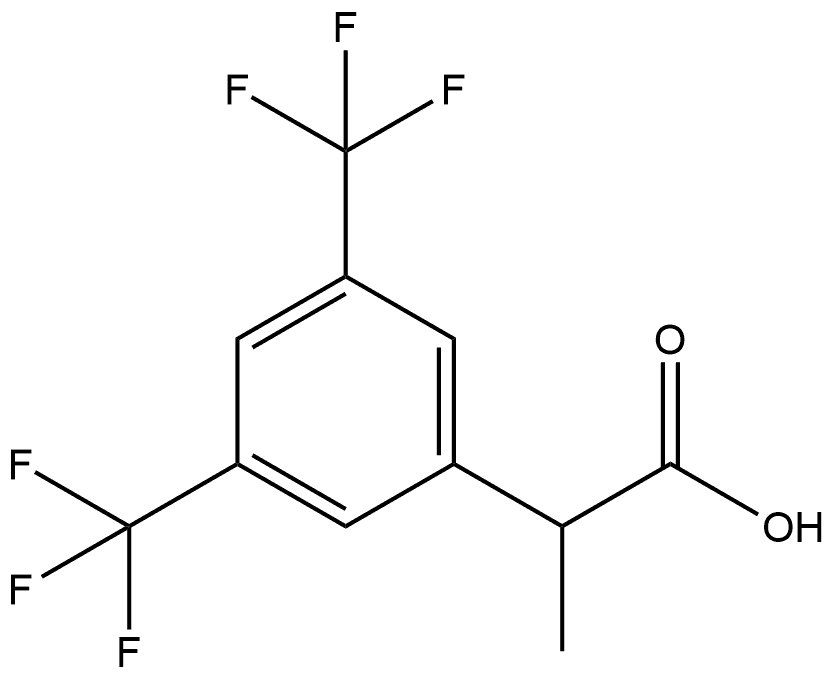 2-[3,5-Bis(trifluoromethyl)phenyl]propanoic Acid 化学構造式
