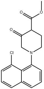 4-Piperidinecarboxylic acid, 1-(8-chloro-1-naphthalenyl)-3-oxo-, methyl ester 化学構造式