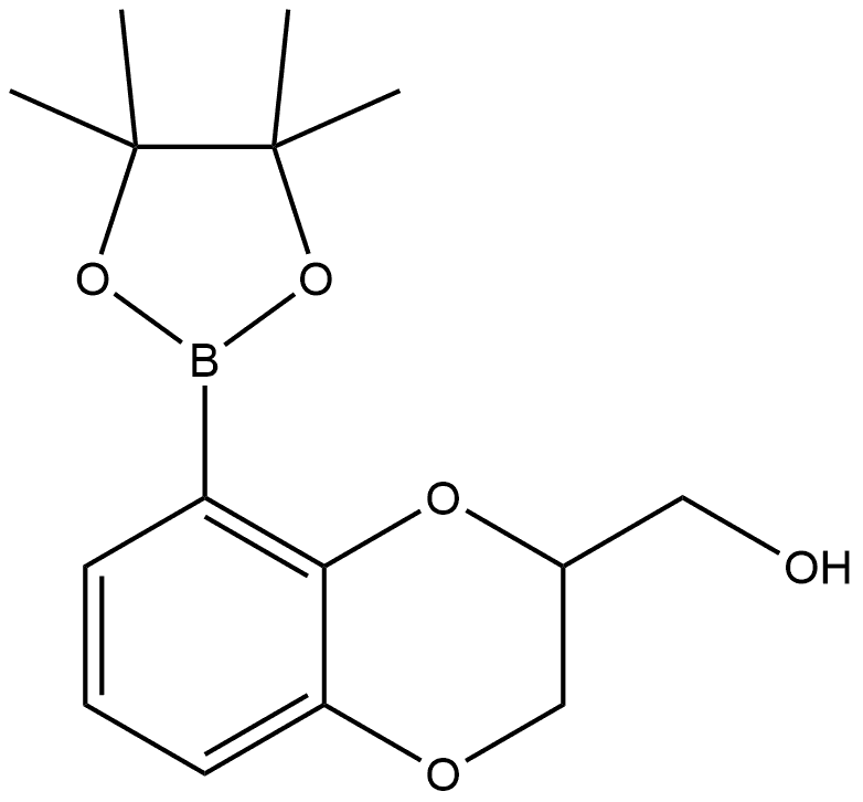 (8-(4,4,5,5-tetramethyl-1,3,2-dioxaborolan-2-yl)-2,3-dihydrobenzo[b][1,4]dioxin-2-yl)methanol Structure