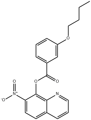 7-ニトロ-8-キノリル=m-ブトキシベンゾアート 化学構造式