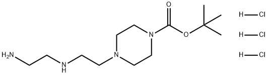 1-Piperazinecarboxylic acid, 4-[2-[(2-aminoethyl)amino]ethyl]-, 1,1-dimethylethyl ester, hydrochloride (1:3) Structure