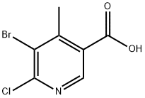 3-Pyridinecarboxylic acid, 5-bromo-6-chloro-4-methyl- Struktur
