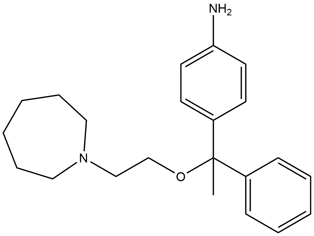 4-[1-[2-(六氢-1H-氮杂卓-1-基)乙氧基]-1-苯乙基苯胺 结构式