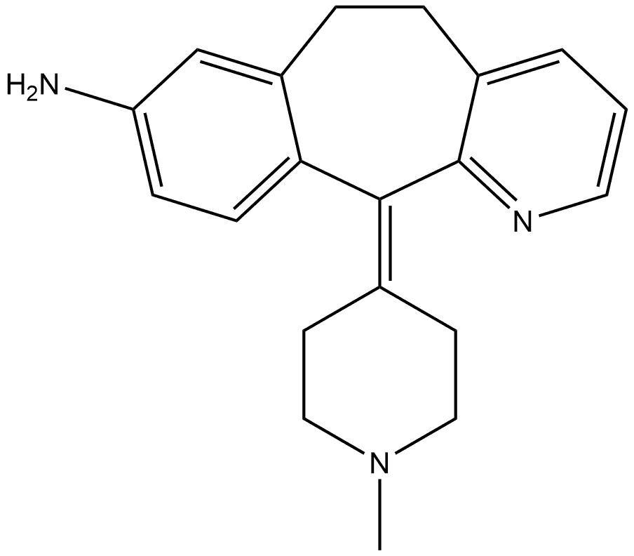 5H-Benzo[5,6]cyclohepta[1,2-b]pyridin-8-amine, 6,11-dihydro-11-(1-methyl-4-piperidinylidene)- Structure