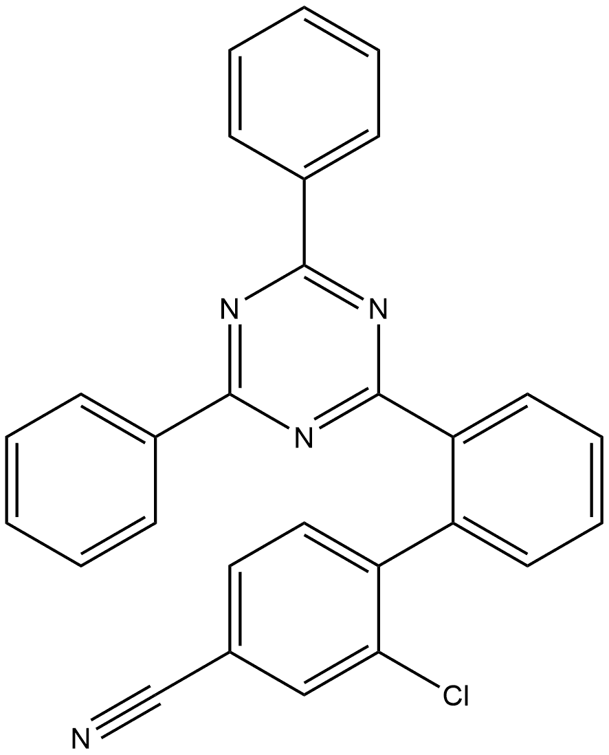 [1,1′-Biphenyl]-4-carbonitrile, 2-chloro-2′-(4,6-diphenyl-1,3,5-triazin-2-yl)- Struktur