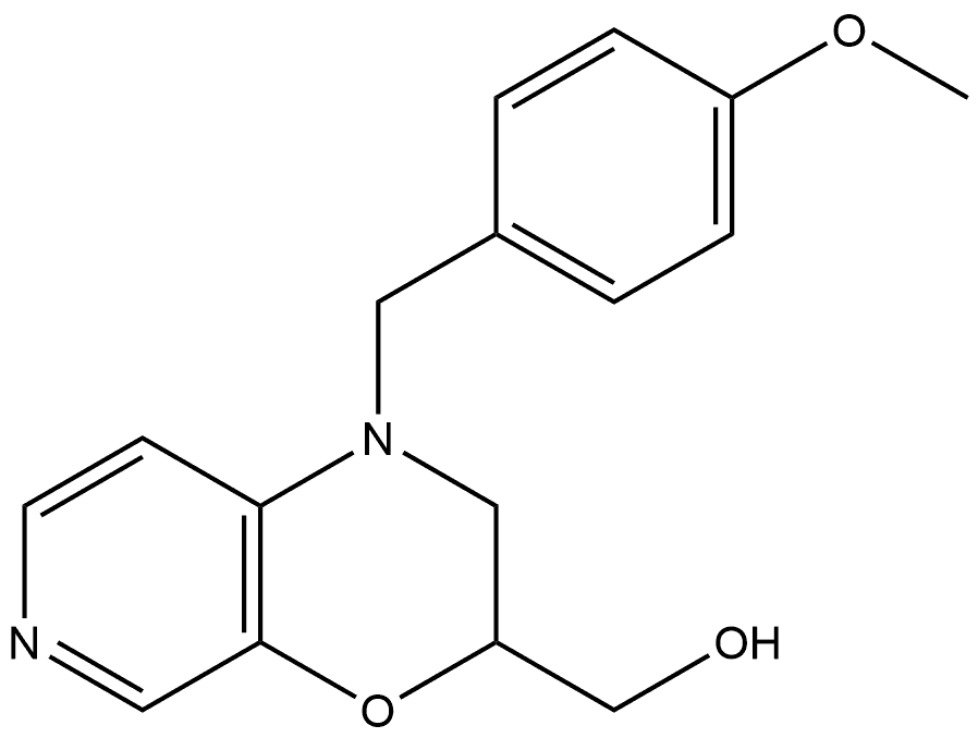 (1-(4-甲氧基苄基)-2,3-二氢-1H-吡啶并[3,4-B][1,4]噁嗪-3-基)甲醇 结构式