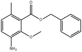 3-氨基-2-甲氧基-6-甲基苯甲酸苯基甲酯 结构式