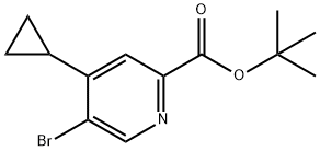 2-Pyridinecarboxylic acid, 5-bromo-4-cyclopropyl-, 1,1-dimethylethyl ester Struktur