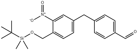 4-[[4-[[(1,1-二甲基乙基)二甲基甲硅烷基]氧基]甲基]-3-硝基苯基]甲基]苯甲醛, 2913230-60-9, 结构式