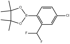 1,3,2-Dioxaborolane, 2-[4-chloro-2-(difluoromethyl)phenyl]-4,4,5,5-tetramethyl- Structure