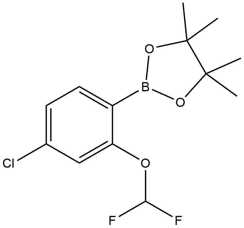 2-(4-氯-2-(二氟甲氧基)苯基)-4,4,5,5-四甲基-1,3,2-二氧硼杂环戊烷, 2913572-66-2, 结构式