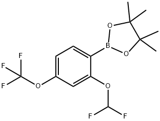 1,3,2-Dioxaborolane, 2-[2-(difluoromethoxy)-4-(trifluoromethoxy)phenyl]-4,4,5,5-tetramethyl-|1,3,2-二噁硼烷,2-[2-(二氟甲氧基)-4-(三氟甲氧基苯基]-4,4,5,5-四甲基-