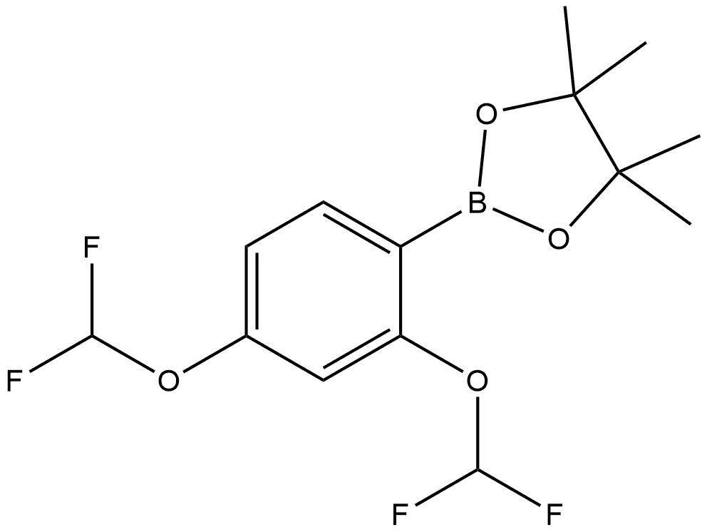 2-(2,4-Bis(difluoromethoxy)phenyl)-4,4,5,5-tetramethyl-1,3,2-dioxaborolane Struktur