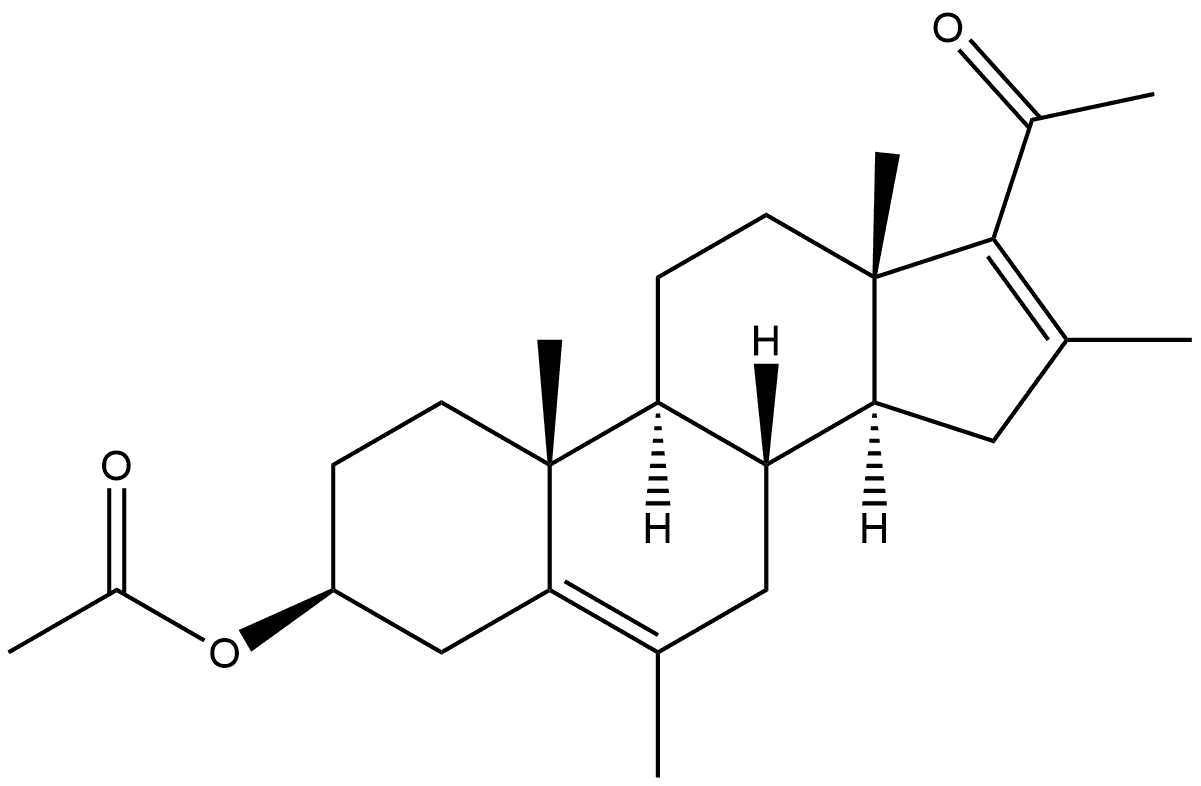 6,16-DIMETHYL-16-DEHYDROPREGNENOLONE ACETATE) 化学構造式