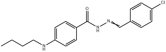 Benzoic acid, 4-(butylamino)-, 2-[(4-chlorophenyl)methylene]hydrazide Struktur