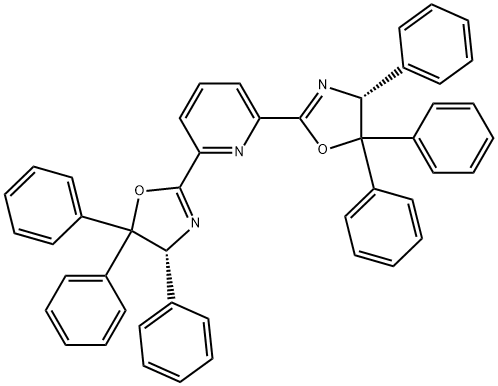 2,6-bis((R)-4,5,5-triphenyl-4,5-dihydrooxazol-2-yl)pyridine 结构式