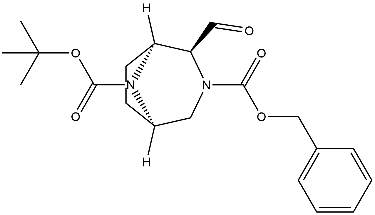 8-(叔丁基)(1S,2S,5R)-2-甲酰基-3,8-二氮杂双环[3.2.1]辛烷-3,8-二羧酸3-苄酯, 2916865-93-3, 结构式